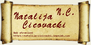 Natalija Čičovački vizit kartica